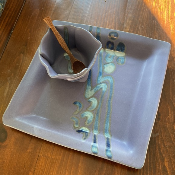 Hilborn glazed pottery serving set - Picture 3 of 8